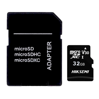 Adaptador de cartão microSD preto e cartão microSD preto de 32GB HIKSEMI