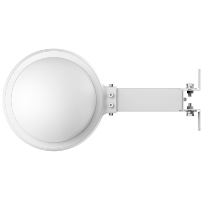 Luz de alarme circular branca com suporte metálico branco