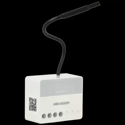 Sensor branco Hikvision com cabo preto flexível