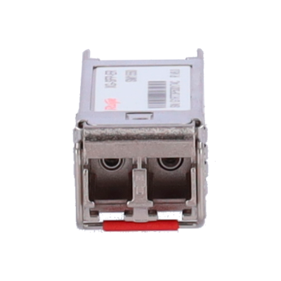 Módulo óptico metálico com conetores duplos e etiqueta branca