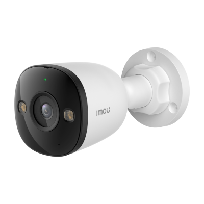 Câmara de vigilância branca e preta montada com base circular