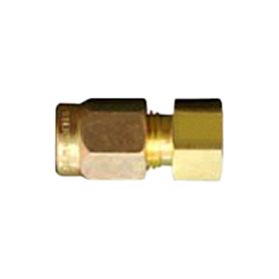 Conector metálico de latão dourado com rosca