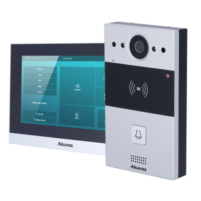 Sistema de videovigilância Akuvox com monitor e unidade exterior