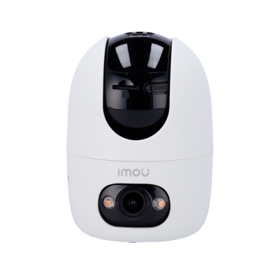 Câmara de segurança branca e preta IMOU com lente e botão RESET
