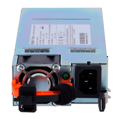 Fonte de alimentação metálica com ventoinha, conector e alavanca laranja