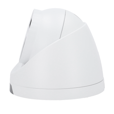 Câmara de segurança branca arredondada em fundo branco