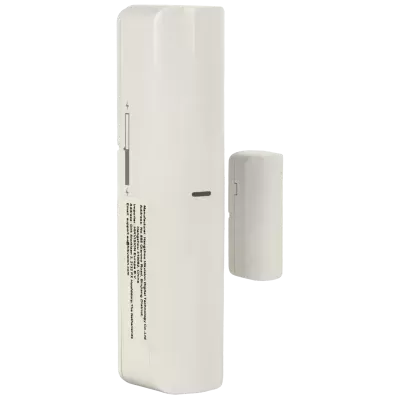 Dispositivo eletrónico branco com etiqueta e ícones de energia