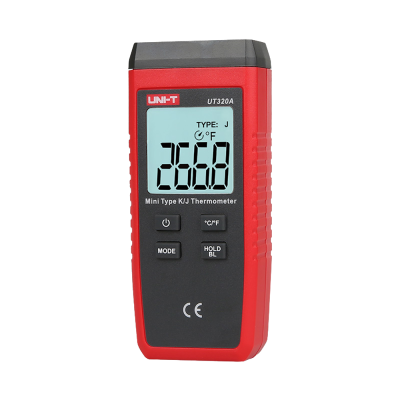 Termómetro digital vermelho e preto com ecrã grande a mostrar 266.8 °F