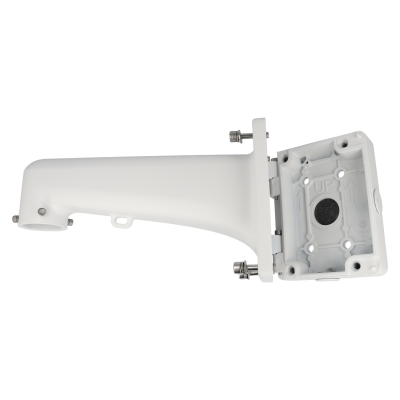 Braço de suporte branco de plástico rígido com base quadrada e parafusos