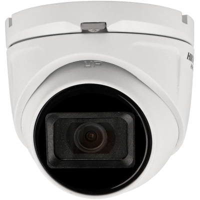 Câmara de vigilância branca tipo domo com lente preta