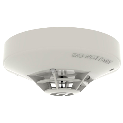 Detector de incêndio branco com texto DO NOT PAINT