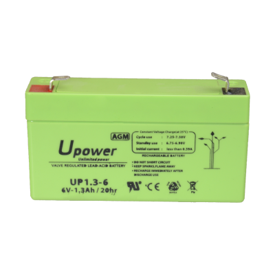 Bateria recarregável verde Upower AGM 6V