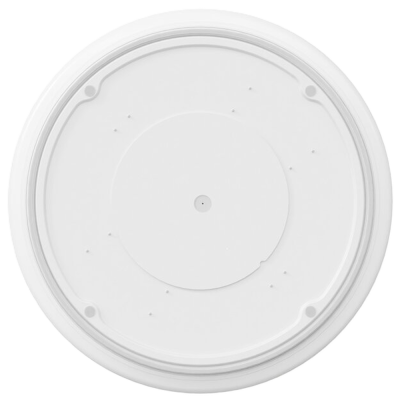 Tampa redonda branca de plástico com pequenos orifícios