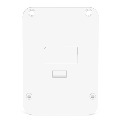 Placa branca quadrada de plástico com orifícios e ranhuras