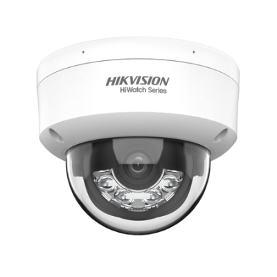 Câmara de vigilância branca HIKVISION HiWatch Series dome com cúpula transparente