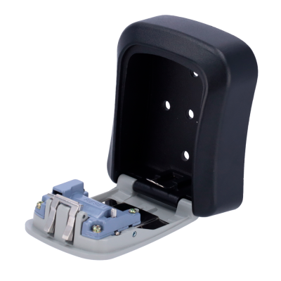 Base de montagem preta e cinza para dispositivo com mecanismo metálico