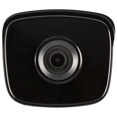 Câmara de segurança quadrada preta com lente central