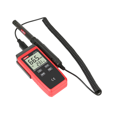 Medidor digital de temperatura e humidade UT333S da UNI-T com ecrã, sonda e cabo espiral