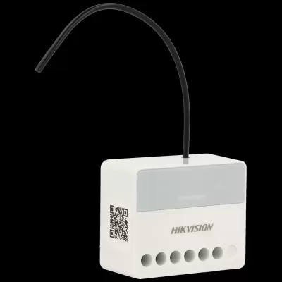 Módulo eletrónico branco HIKVISION com antena preta e código QR