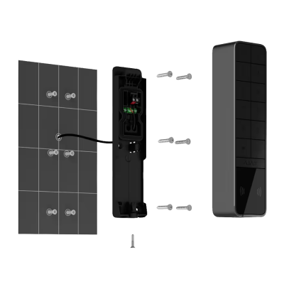 Controle remoto preto com fios e parafusos para montagem