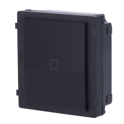 Interruptor elétrico preto quadrado com símbolo central