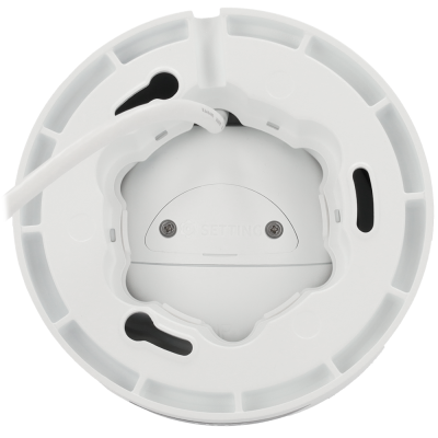 Base branca redonda de detector com cabo e parafusos