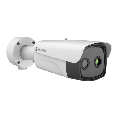 Câmara de vigilância exterior branca HIKMICRO com lente dupla