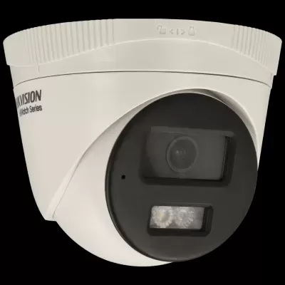 Câmara de segurança Hikvision HiWatch branca e preta