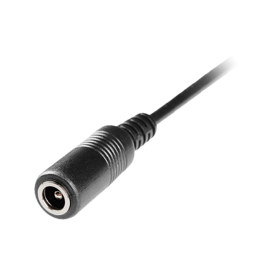 Conector DC fêmea preto com cabo