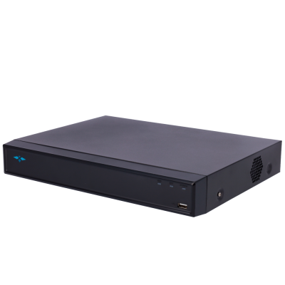 Equipamento eletrónico preto rectangular com porta USB frontal e ventoinha lateral