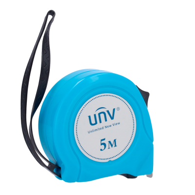Trena metálica azul com punho preto e etiqueta branca UNV 5M