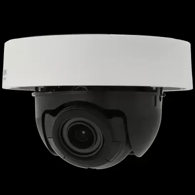 Câmara de vigilância domo preta e branca com lente central