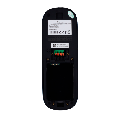 Estação exterior de videoporteiro wireless NIVIAN preta com rótulo branco
