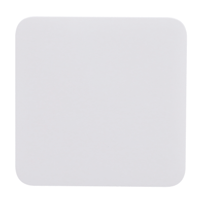 Tapete de rato quadrado branco com cantos arredondados e textura lisa