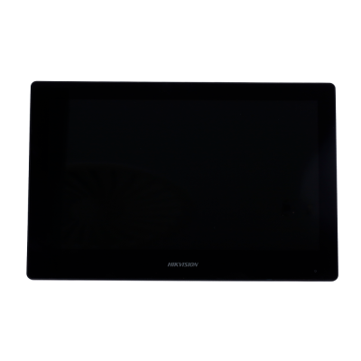 Monitor preto rectangular HIKVISION com ecrã apagado