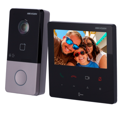 Sistema de vídeo porteiro HIKVISION com unidade externa e interna a cores