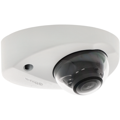 Câmara de segurança de teto com invólucro branco e cúpula preta