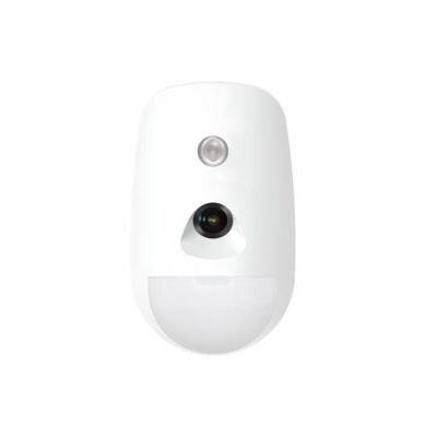 Câmara de vigilância branca compacta com dois sensores