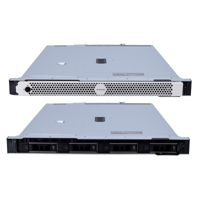 Servidor rack 1U metálico com discos rígidos 4TB e logotipo AVIGILON