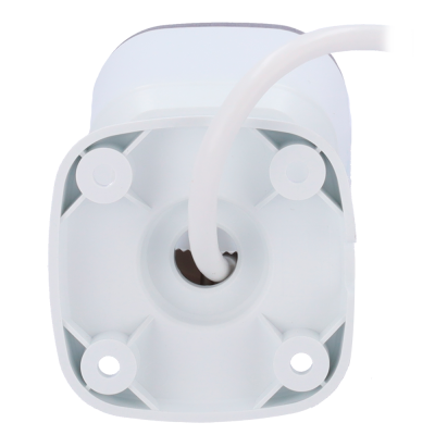 Base em plástico branco com cabo e quatro suportes circulares