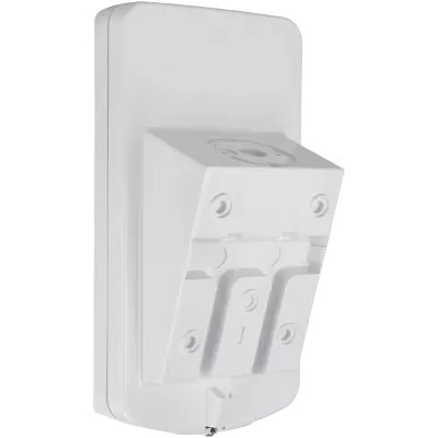 Suporte branco de plástico com parafusos