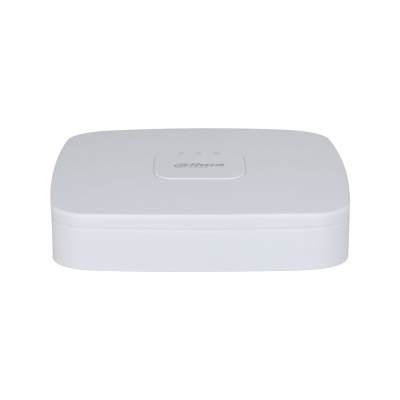 Dispositivo eletrónico branco com logótipo Dahua e indicadores LED