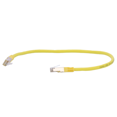 Cabo Ethernet amarelo com conetores RJ45