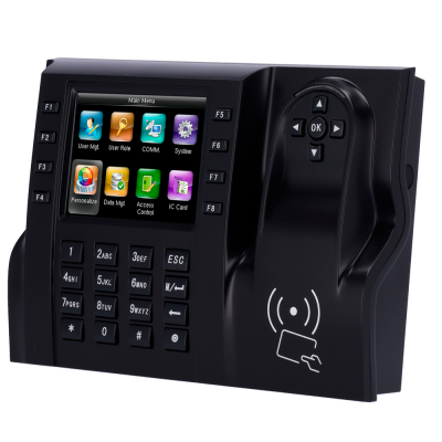 Dispositivo de controlo de acesso com ecrã, teclado e leitor de cartão RFID