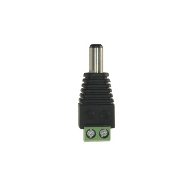 Adaptador conector alimentação DC preto com terminal de parafuso