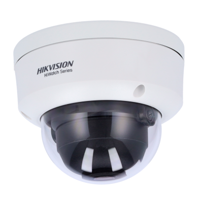 Câmara de segurança de teto branca HIKVISION HiWatch Series com cúpula transparente