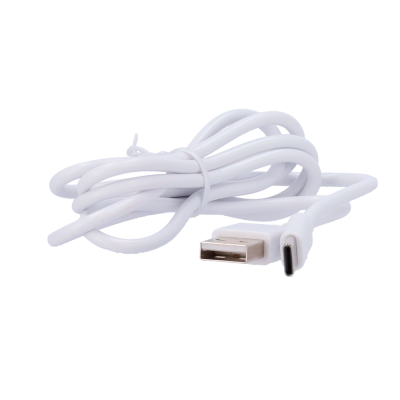 Cabo de carregamento USB branco com conectores USB-A e USB-C