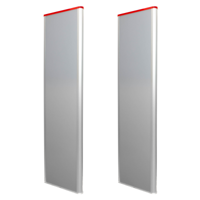 Antenas anti-furto prateadas com topo vermelho