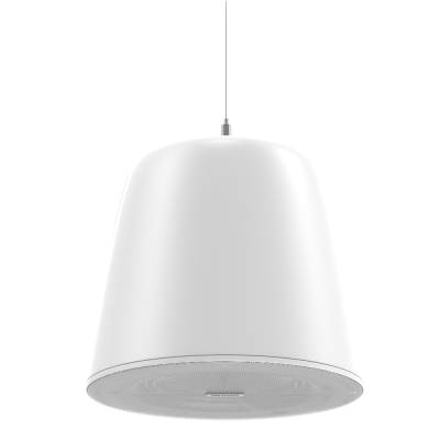 Colunas de teto suspensas preta e branca arredondadas com grelha metálica