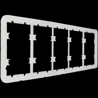 Grelha branca trapezoidal de plástico com divisórias